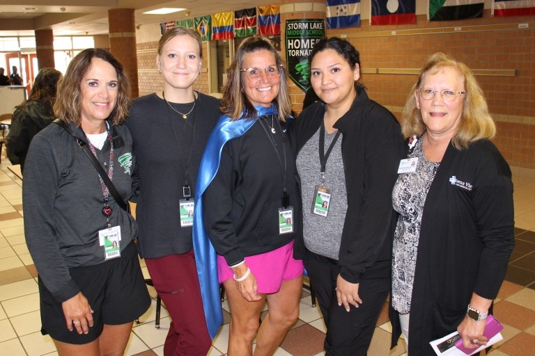 Group photo of the four school nurses and Michele Kelly from BVRMC