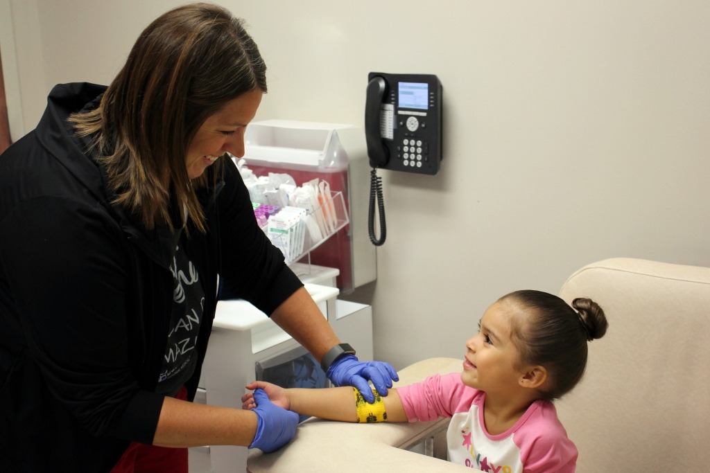 Erin in Lab with Child